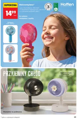 Miniwentylator z rączką Hoffen promocja w Biedronka