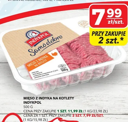 Mięso z indyka na kotlety Indykpol promocja w Top Market