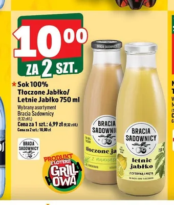 Sok Letnie Jabłko z Cytryną i Miętą Bracia Sadownicy promocja w TOPAZ