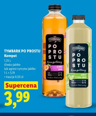 Kompot Tymbark Po Prostu agrest-cytryna-jabłko promocja w Lidl