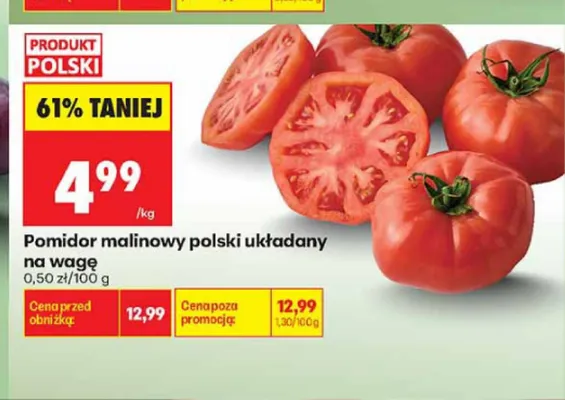 Pomidor malinowy układany polski na wagę promocja w Biedronka