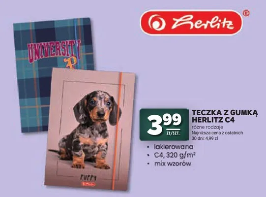 Teczka z gumką Herlitz C4 promocja w Stokrotka