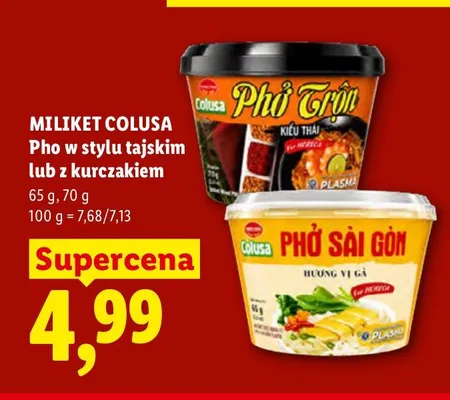 Danie instant Pho w stylu tajskim Miliket Colusa promocja w Lidl