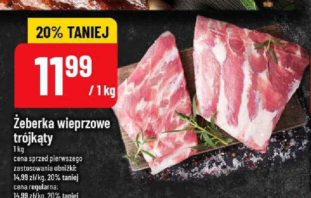 Żeberka wieprzowe trójkąty promocja w POLOmarket