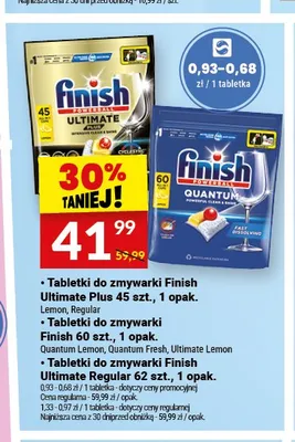 Tabletki do zmywarki Finish Ultimate Plus Regular promocja w Twój Market