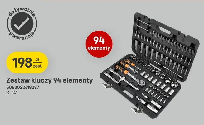 Zestaw kluczy Magnusson 94 elementy promocja w Castorama