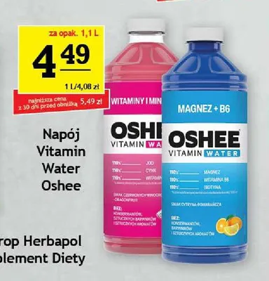 Napój Oshee Vitamin Water Witaminy i Minerały promocja w Gram Market