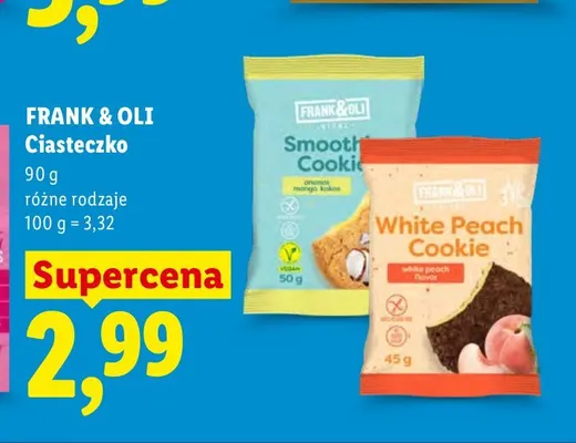 Ciasteczko Frank & Oli White Peach Cookie promocja w Lidl
