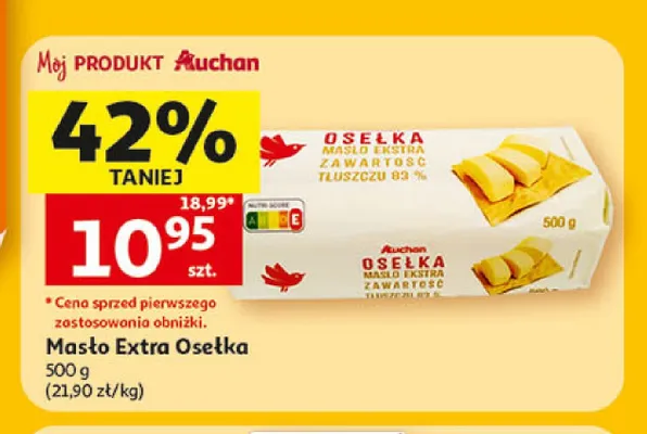 Masło Extra Osełka Auchan promocja w Auchan