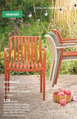Krzesło z podłokietnikami Timbo mango promocja w Castorama