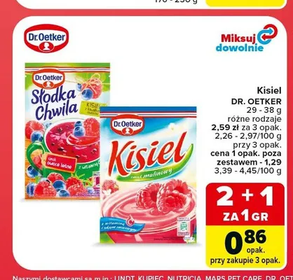 Kisiel Dr. Oetker Słodka Chwila o smaku owoców leśnych promocja w Carrefour Market