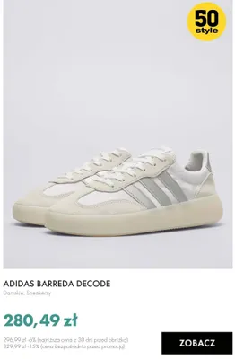 Sneakersy damskie Adidas Barreda Decode promocja w 50 style
