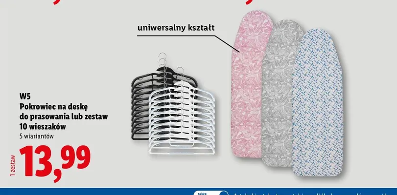 Zestaw 10 wieszaków W5 promocja w Lidl