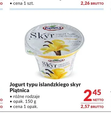 Jogurt typu islandzkiego skyr Piątnica promocja w Makro