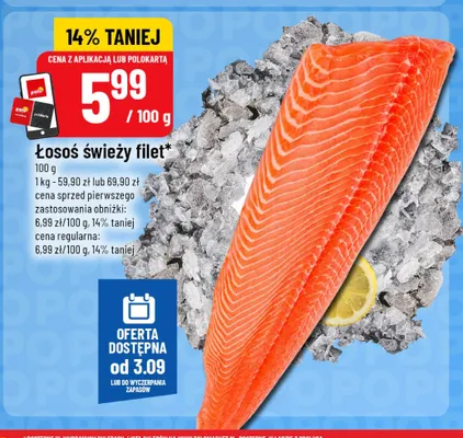 Łosoś świeży filet promocja w POLOmarket