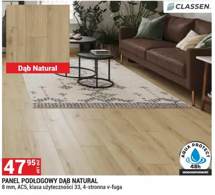 Panel podłogowy Dąb Natural promocja w Merkury Market