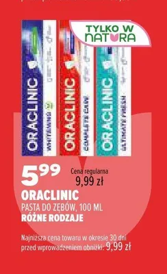 Pasta do zębów Oraclinic Complete Care promocja w Drogerie Natura