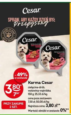 Karma dla psów Cesar wołowina-wątróbka promocja w Żabka