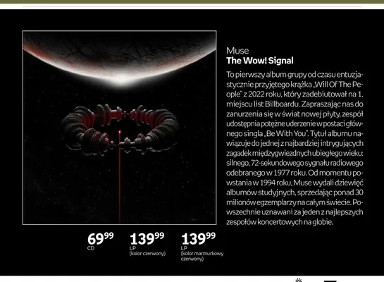 Płyta winylowa LP Muse The Wow! Signal kolor marmurkowy czerwony promocja w Empik
