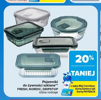 Pojemniki do żywności szklane Nordic promocja w Carrefour