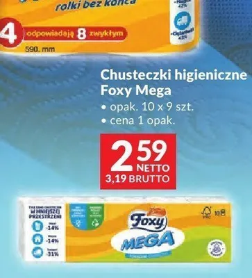 Chusteczki higieniczne Foxy Mega 10-pak promocja w Makro