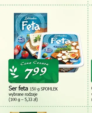 Ser feta Spomlek promocja w CEZAR Delikatesy