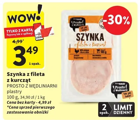 Szynka z fileta z kurczą plastry promocja w Intermarche