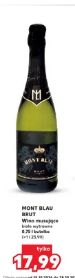 Wino musujące Mont Blau Brut białe wytrawne promocja w Kaufland