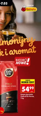 Kawa ziarnista Forze Strong & Intense promocja w Biedronka