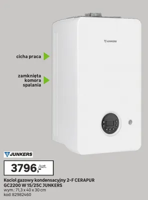 Kocioł gazowy kondensacyjny 2-F Cerapur GC2200 W 15/25C promocja w Leroy Merlin