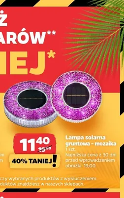 Lampa solarna gruntowa mozaika promocja w Netto