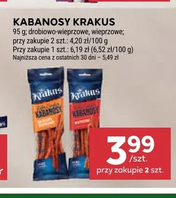 Kabanosy wieprzowe Krakus promocja w Stokrotka