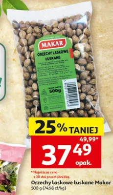 Orzechy laskowe łuskane Makar promocja w Auchan