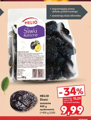 Śliwki suszone Helio promocja w Kaufland