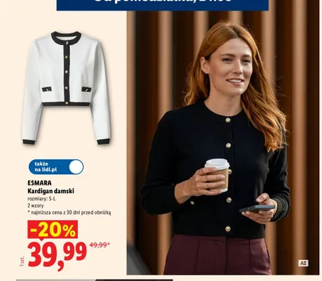 Kardigan damski Esmara promocja w Lidl