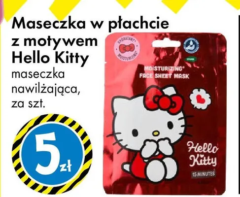 Maseczka w płachcie z motywem Hello Kitty nawilżająca promocja w Tedi