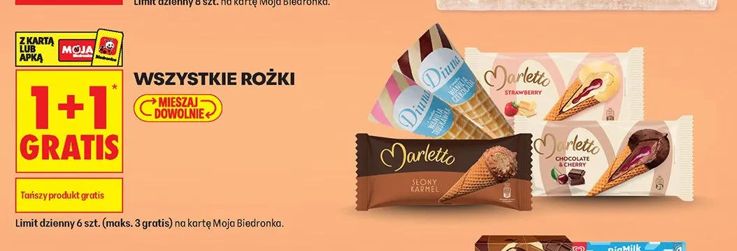 Lody rożek Diuna waniliowo-czekoladowe promocja w Biedronka