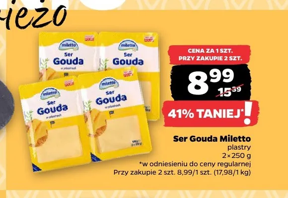 Ser Gouda Miletto plastry promocja w Netto