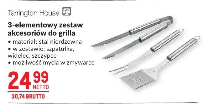 3-elementowy zestaw akcesoriów do grilla Tarrington House promocja w Makro