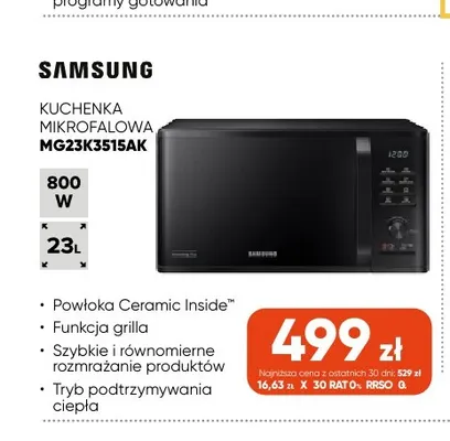 Kuchenka mikrofalowa MG23K3515AK Samsung promocja w Max Elektro