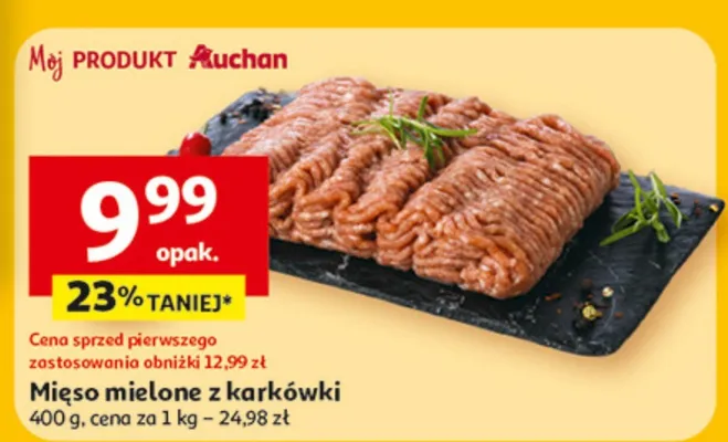 Mięso mielone z karkówki promocja w Auchan
