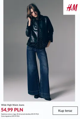 Wide High Waist Jeans H & M H&M promocja w H&M