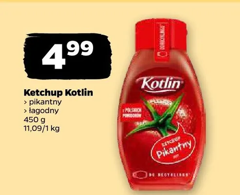 Ketchup łagodny Kotlin promocja w Netto