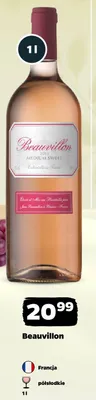Wino Beauvillon półsłodkie Francja promocja w Netto