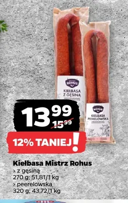 Kiełbasa z gęsiną Mistrz Rohus promocja w Netto