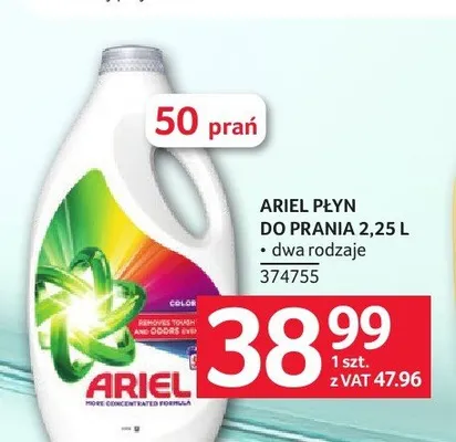 Płyn do prania color Ariel promocja w Selgros