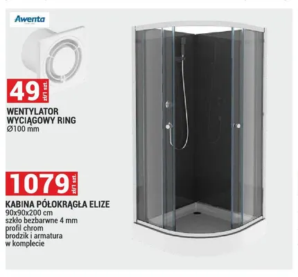 Kabina półokrągła Elize promocja w Merkury Market