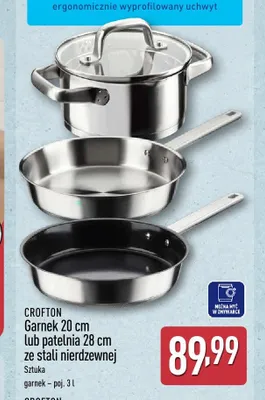 Garnek ze stali nierdzewnej Crofton 20 cm promocja w Aldi