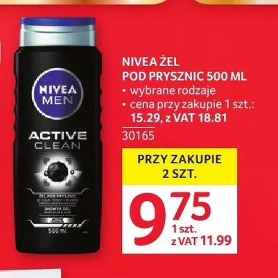Żel pod prysznic Nivea Men promocja w Selgros