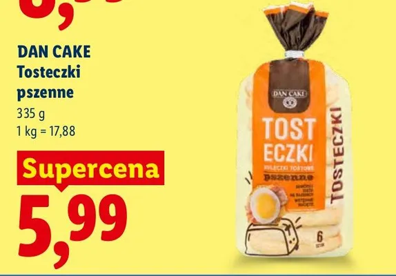 Tosteczki pszenne Dan Cake promocja w Lidl